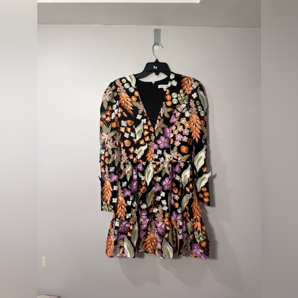 Dress the Population Floral Appliqué Dress